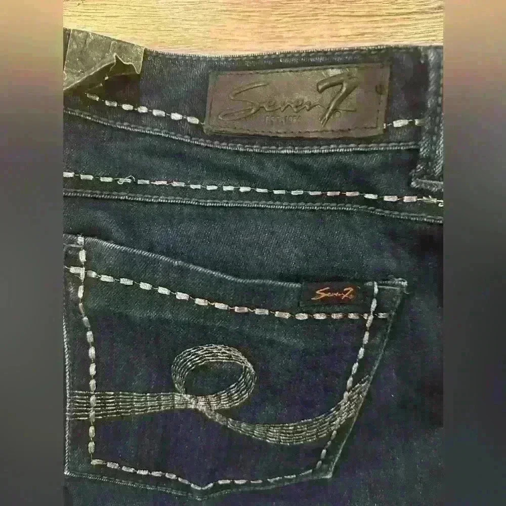 NWOT Seven7 Jeans Womens 4 Boot Cut Rocker Slim Low Rise Dark Wash Stretch Denim - Picture 4 of 11